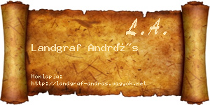 Landgraf András névjegykártya